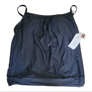 Time and Tru Blouson Black Tankini Top